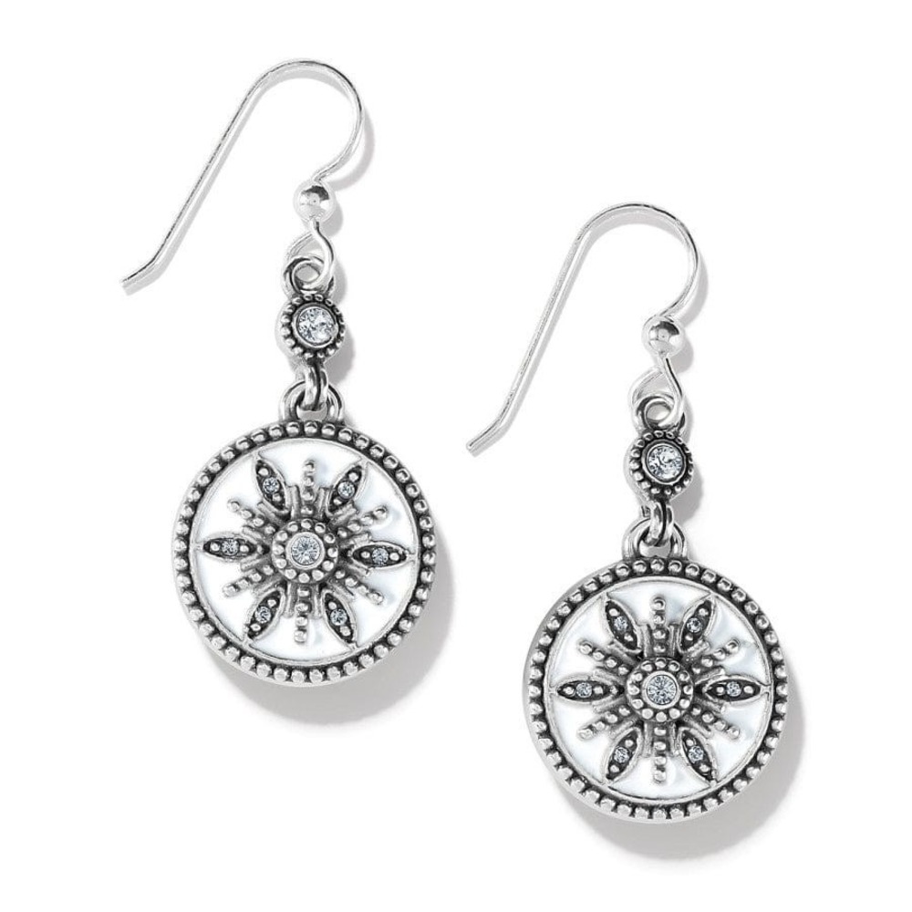 Brighton Neve Reversible French Wire Earrings Silver White Crystal JA9307 NEW